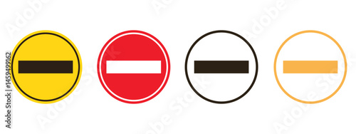 Stop, do not cross, ban, forbidden and alert icon set road safety sign board symbols in red and white color. Stop sign red color isolated. Vector stop hand sign vector illustration