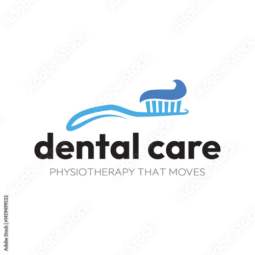 Toothbrush logo design, Dental care logo.