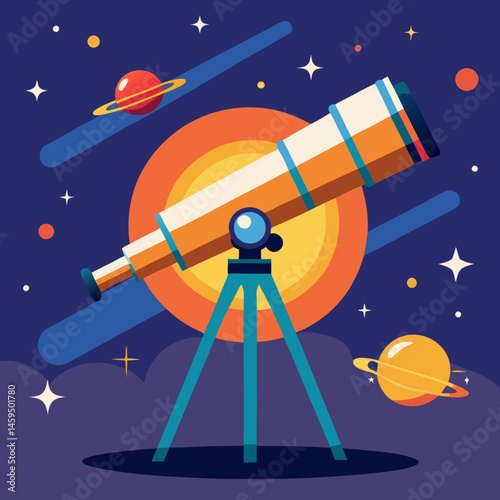 Download Telescope Vector Art Work Illustration Eps File For Design.