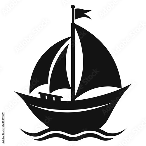 Download A Boat Logo Vector Art Illustration With A Simple Historic Sailing Eps File For Design.