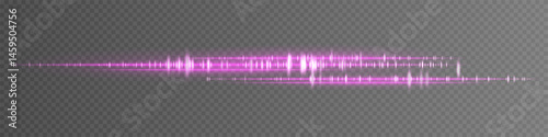 Soundwave. Pink glowing frequency visualization with reflections. Great for modern sound interface, pop music design, audio editor elements, voice recording and streaming graphics.