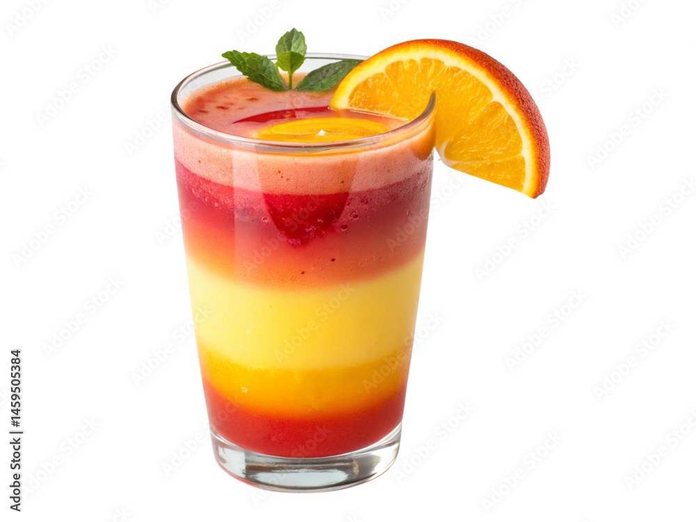 Mixed fruit smoothie in a glass isolated on a white background. Mixed fruit smoothie in a glass isolated on a white background.