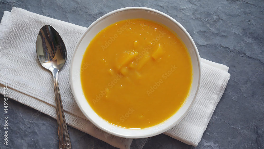 Butternut squash soup in a bowl Butternut squash soup in a bowl