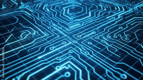 Futuristic Digital Circuit Board Animation

