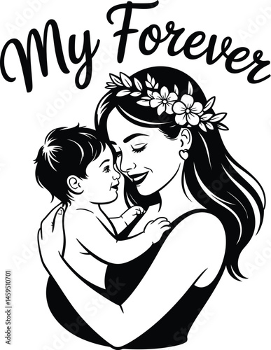 A loving mom holding her baby forever expressing maternal bond and love