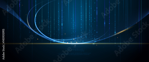 Big Data futuristic, hi tech technology, light line design. Vector datum digital background. Illustration innovation data system, cyber space, communication internet, information, connection concept