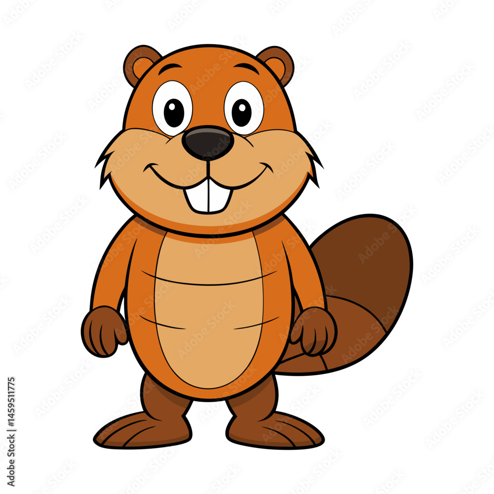 Fototapeta premium Download Beaver Vector Art Illustration Eps File For Design.