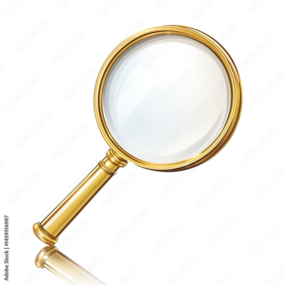 golden magnifying glass elegant design golden magnifying glass elegant design
