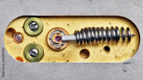 look at intricate mechanical lock mechanism