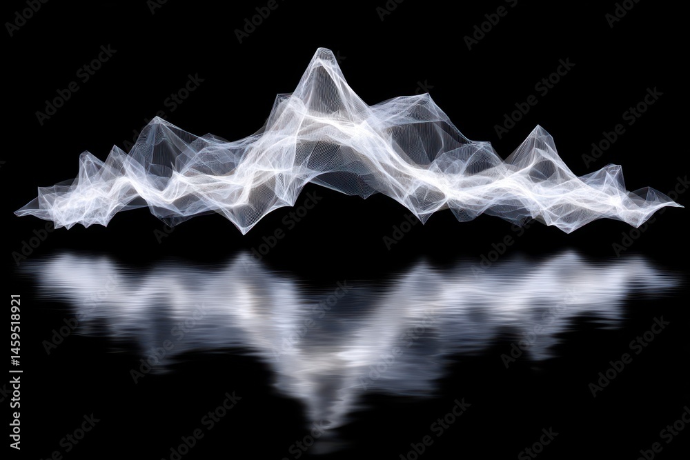 Abstract sound wave reflection on water