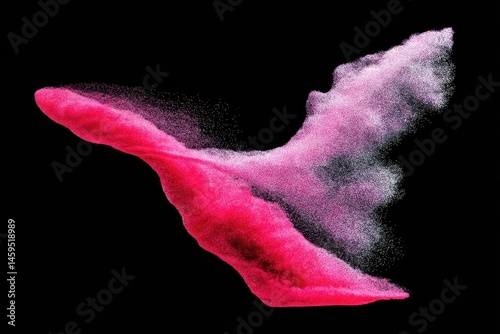 Obraz na płótnie Pink purple powder explosion on black background w salonie
