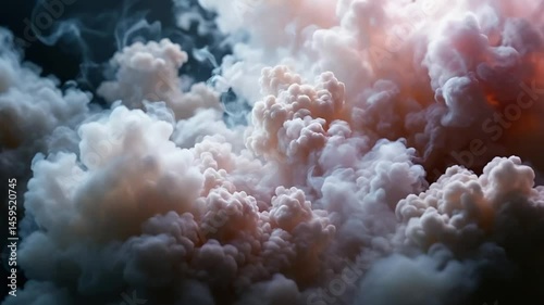 Endless Warm-Toned Smoke and Steam in Seamless 4K Loop – Realistic Rising Vapor with Glowing Highlights for Cinematic Backgrounds and Dramatic Visuals