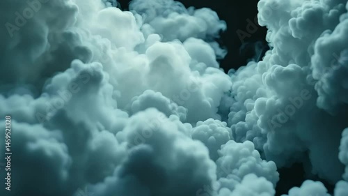 Dark Teal Smoke and Steam Wall in Seamless Cinematic 4K Loop – Realistic Rising Vapor with Intense Dramatic Lighting for Backgrounds and Visual Effects