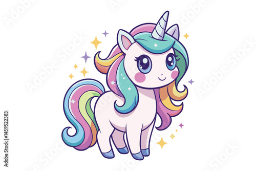 cute unicorn silhouette vector