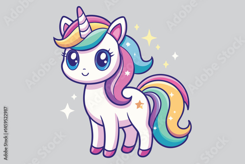 cute unicorn silhouette vector