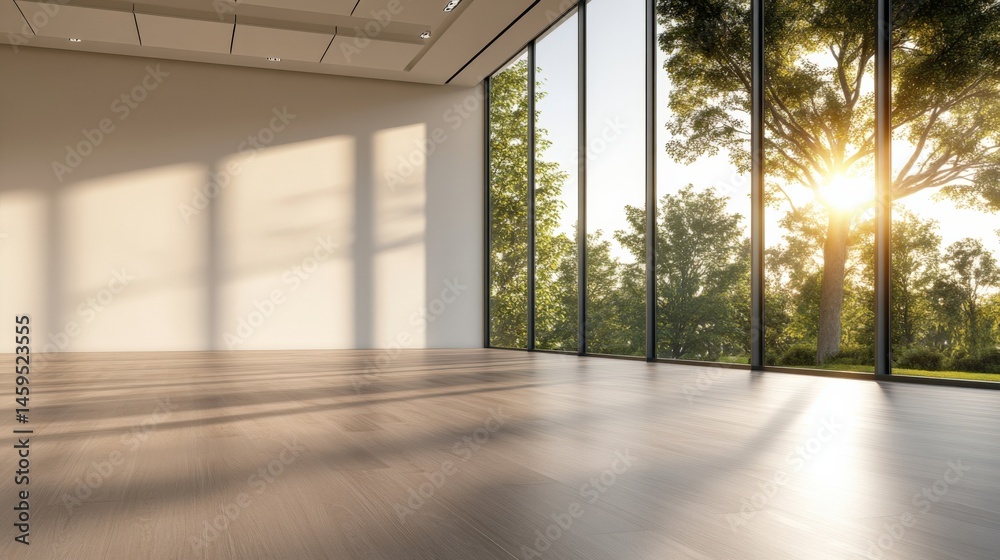 Obraz premium Sunlight through window in empty room