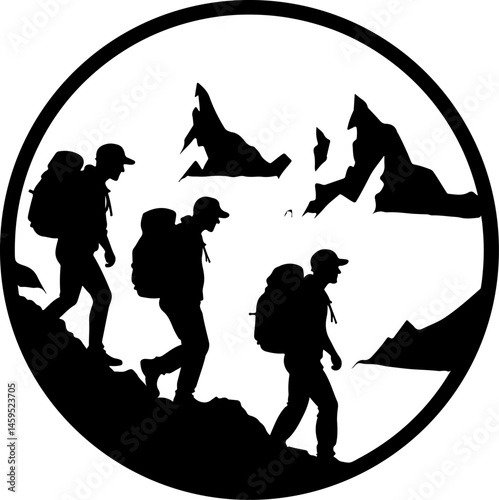 Solo Hiker in the Mountains – Wilderness Adventure Artwork
