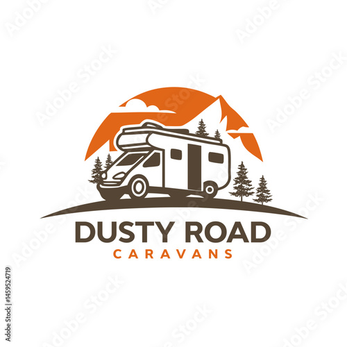 Dusty Road Caravans  vector Logo design