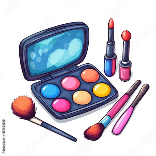 colorful makeup kit brushes palette