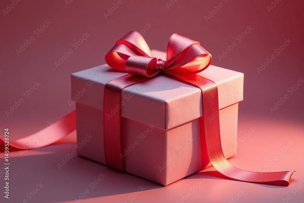 Obraz premium Airborne gift, glossy box, flowing silk ribbon , commercial, luxury