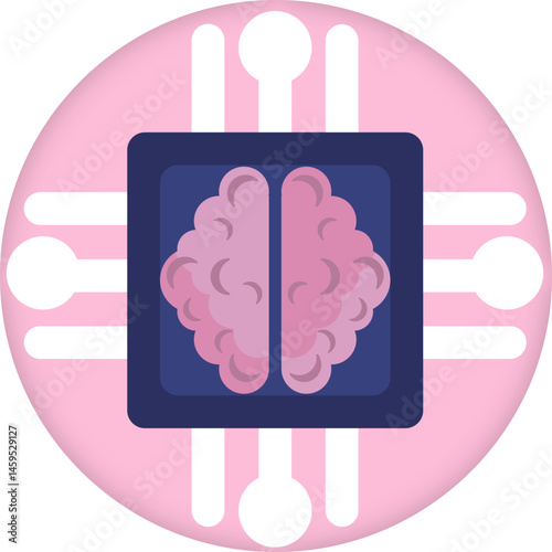 SVG icon of an advanced AI-controlled brain, ideal for illustrating intelligent systems, neural computing, and futuristic mind-machine interfaces.

