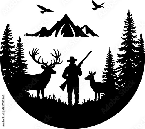 Solo Hiker in the Mountains – Wilderness Adventure Artwork
