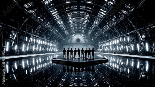 youth rugby match with glowing uniforms and cyber-turf