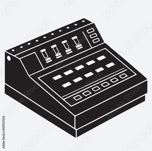 sequencer silhouette vector art illustration