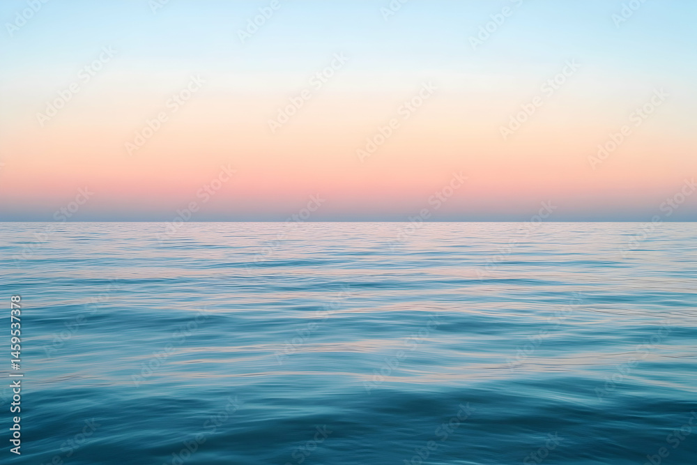 Obraz premium Ocean water under a colorful sky at sunset or sunrise.