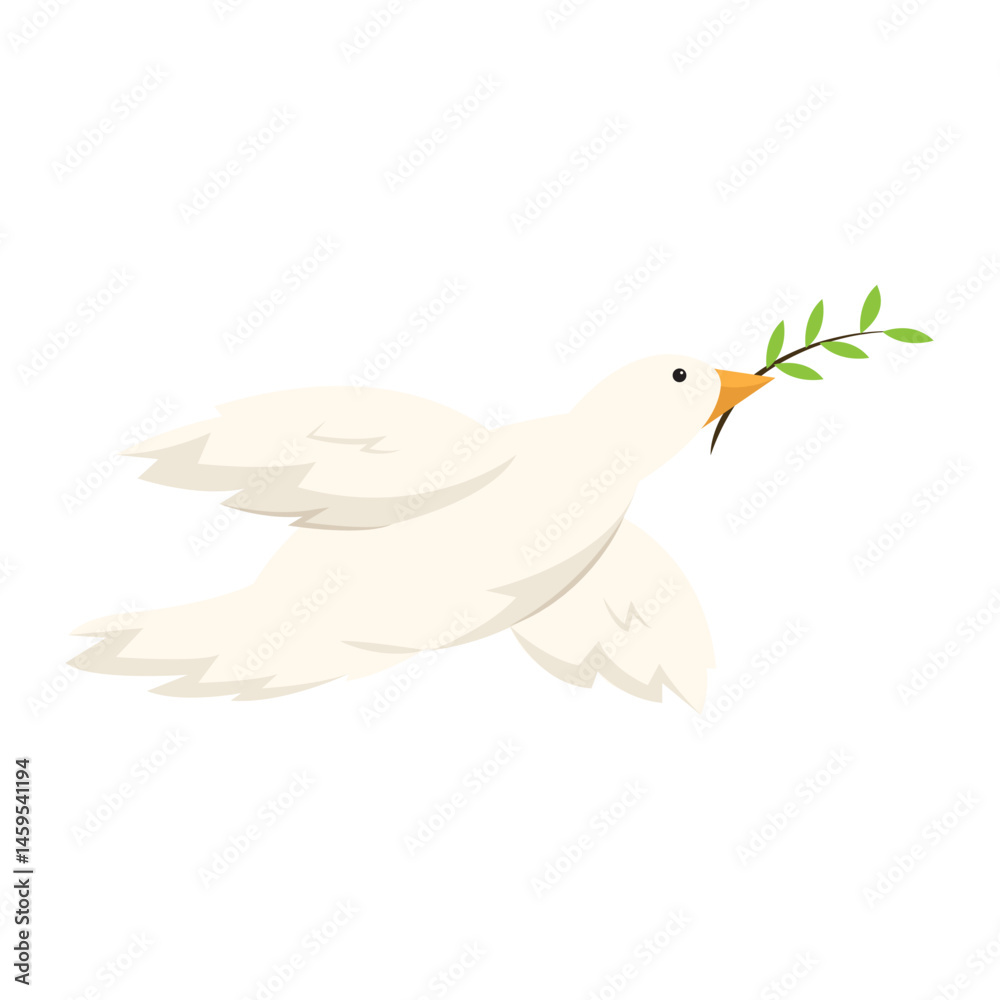 Obraz premium Dove with olive. Vector