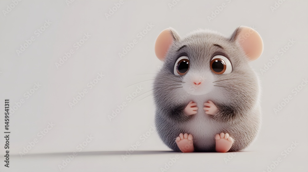 Obraz premium Digital illustration of a fluffy, adorable rodent.