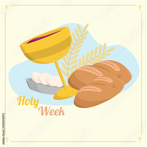 Holy communion bread. Vector