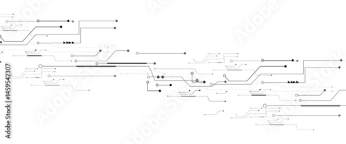 Title	
Abstract grey circuit line technology pattern on white background, futuristic vector illustration of digital circuitry design for tech backgrounds	