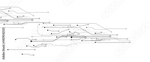 Title	
Abstract grey circuit line technology pattern on white background, futuristic vector illustration of digital circuitry design for tech backgrounds	