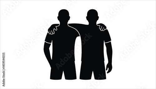 Friendship and Support: Two People Embracing with Arm Around Shoulder