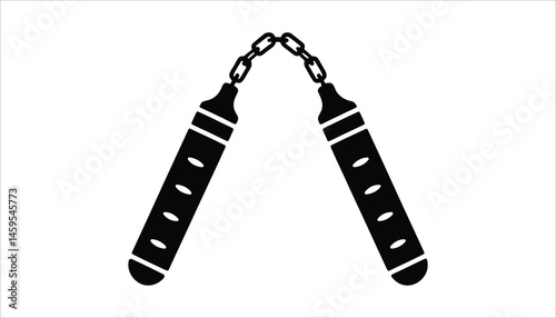 Martial Arts Weapon: Silhouette of Nunchucks Icon