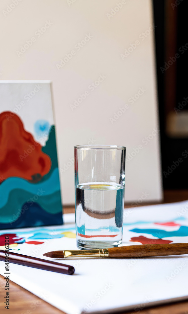 Glass of Water Painting Supplies Couples Painting Date Art Therapy