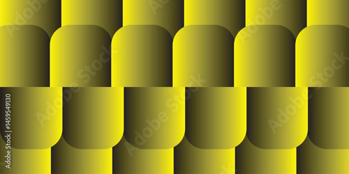 Yellow black capsule-like 3D forms with repetitive symmetry