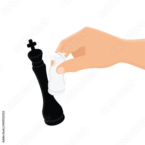 Making a chess move with a knight to kick a king in chess game