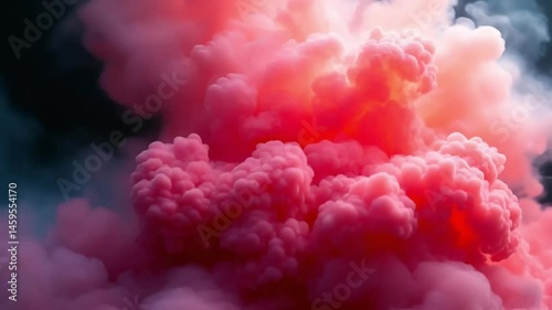 Cinematic 4K Rising Wall of Endless Pink Smoke and Glowing Steam – Realistic Seamless Loop Background for Dramatic Visual Effects and Atmospheric Scenes