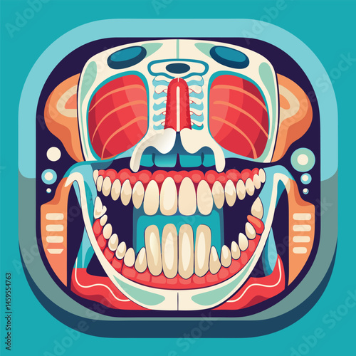Flat Vector of Dental Radiology Equipment – Medical Diagnostic Concept