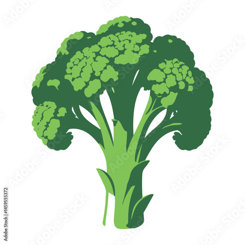 Minimalist Broccoli Food Icon Vector Art