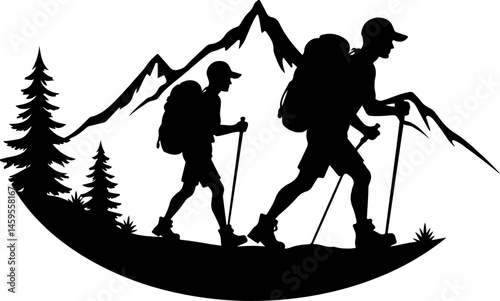 "Mountain Trekker Silhouette Collection"
