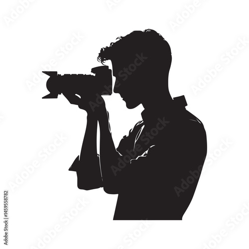 Photography Silhouette — Man with Camera in Action