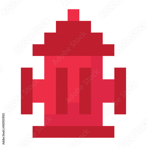 Red urban fire hydrant. Vector