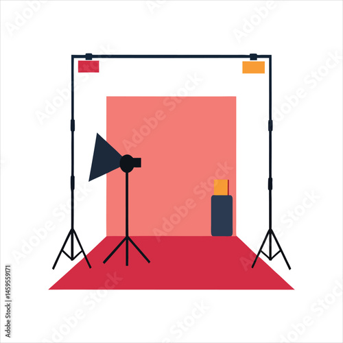 Minimalist Photo Studio Scene Vector Design