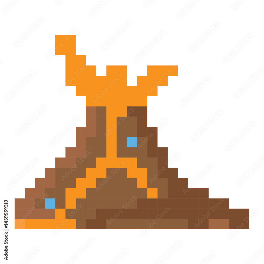 Fototapeta premium Volcano erupting lava flow. Vector