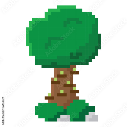Tree with large canopy. Vector