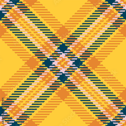 Vibrant yellow, orange, and navy plaid pattern.  Perfect for textile design, fashion, websites, or any project needing a bold, geometric texture.