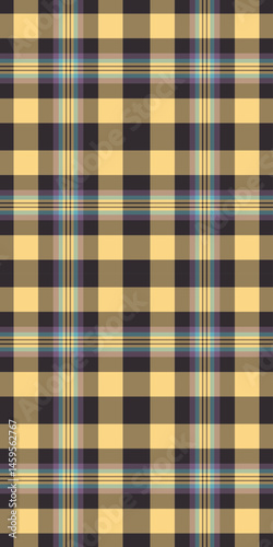 Kilt check fabric plaid, inspiration vector background texture. Customizable pattern seamless tartan textile in amber and pastel colors.